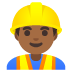 👷🏾‍♂️ man construction worker: medium-dark skin tone display on Google